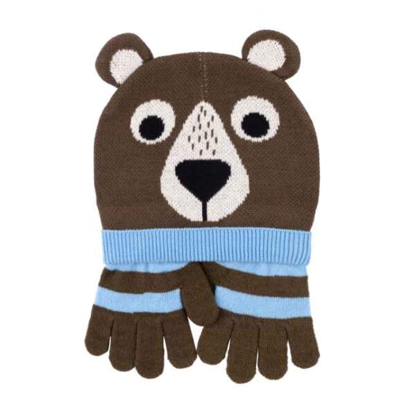 סט כובע עם כפפות 1-3Y Winter Hat/Gloves Sets - Bear